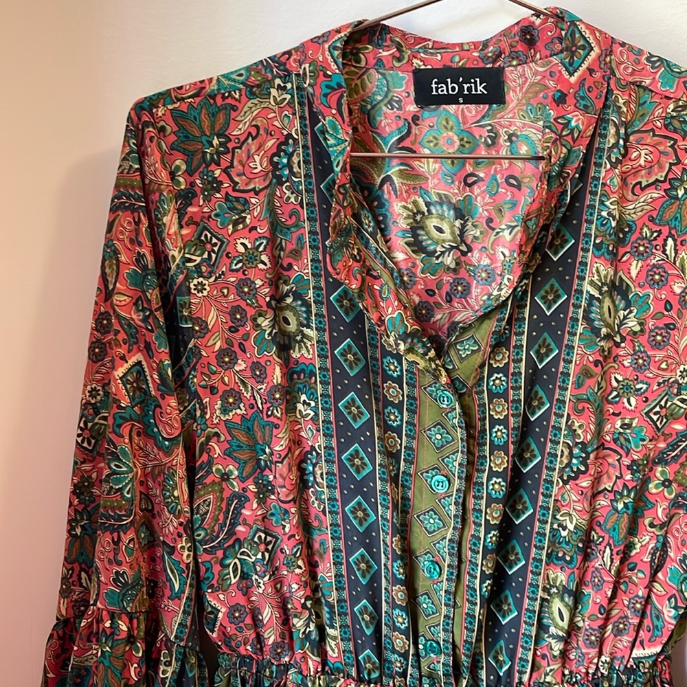 fav’rik mini dress paisley silky flowy dress S